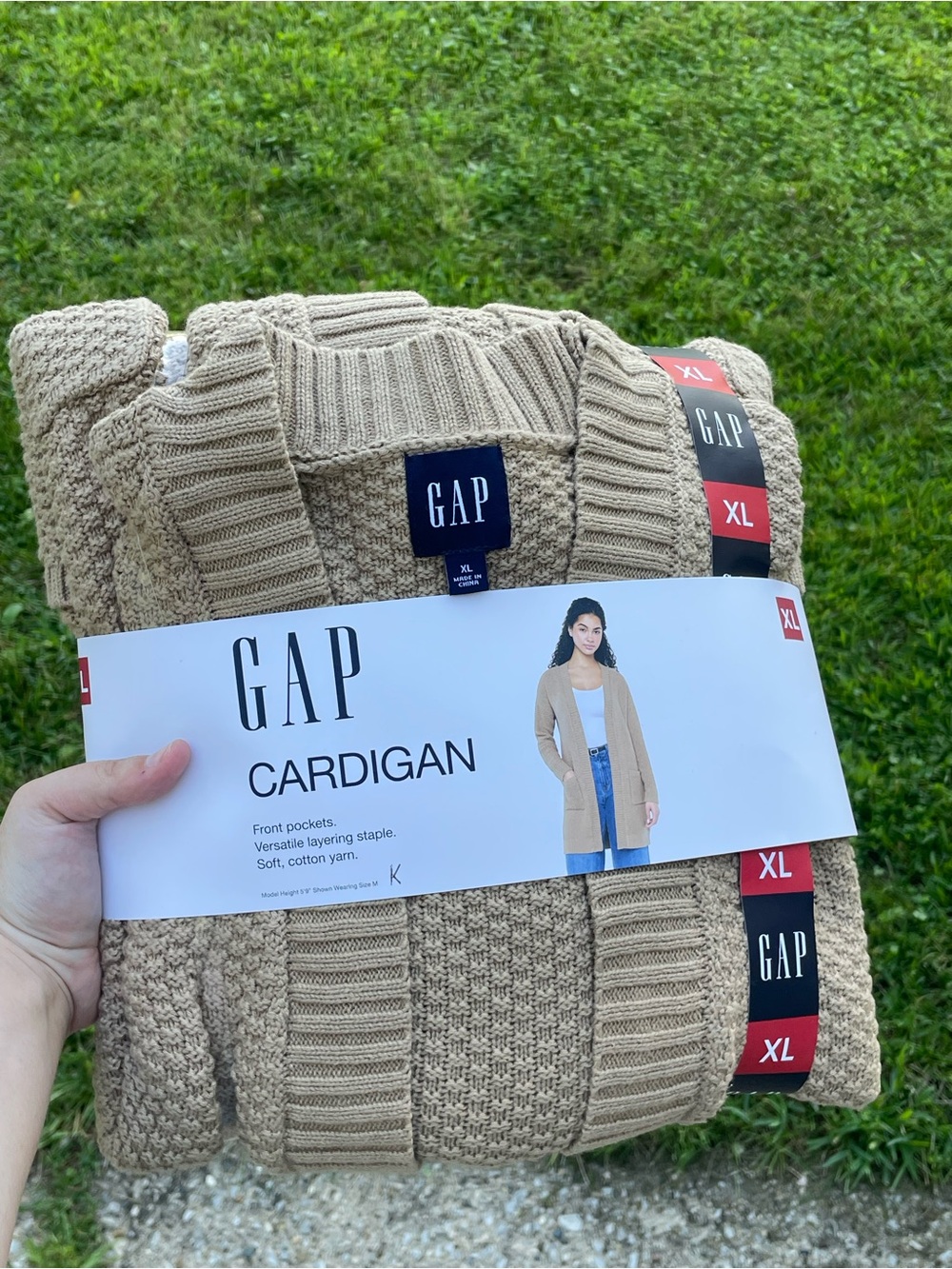 GAP Tan Open-Front Cardigan
